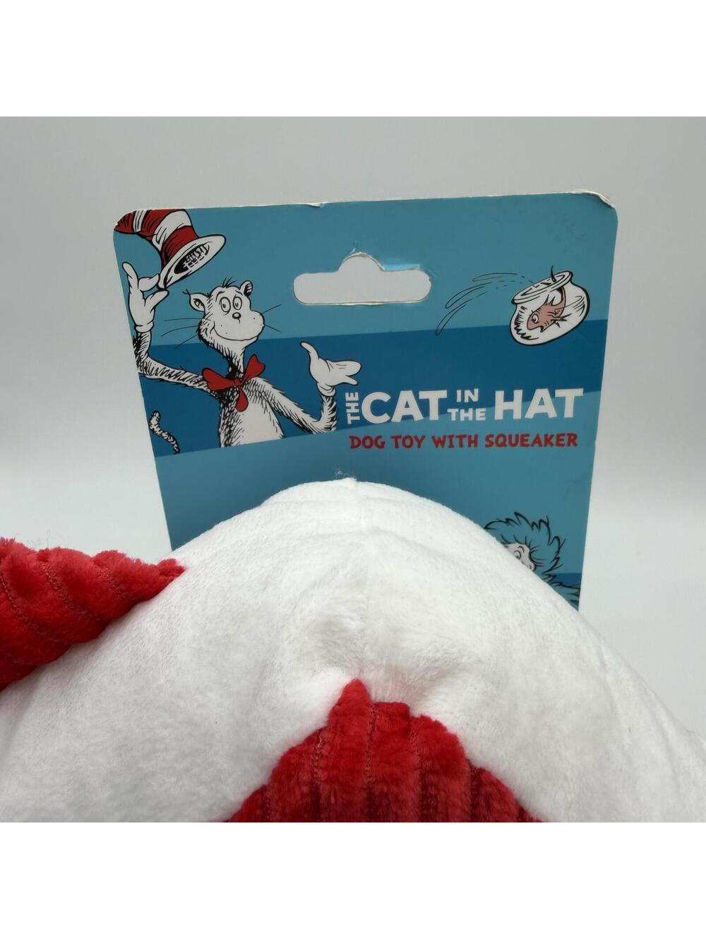 Dr Seuss Cat in the Hat Plush Dog Toy with Squeaker House Red Corduroy Exterior - Picture 3 of 11